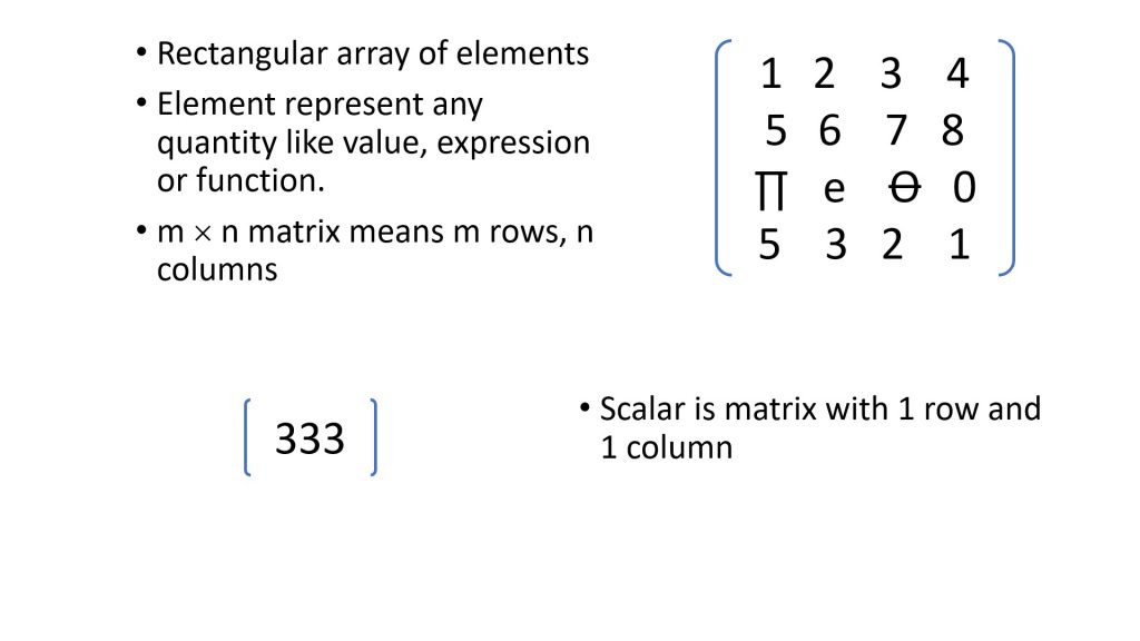 Vectors and matrices